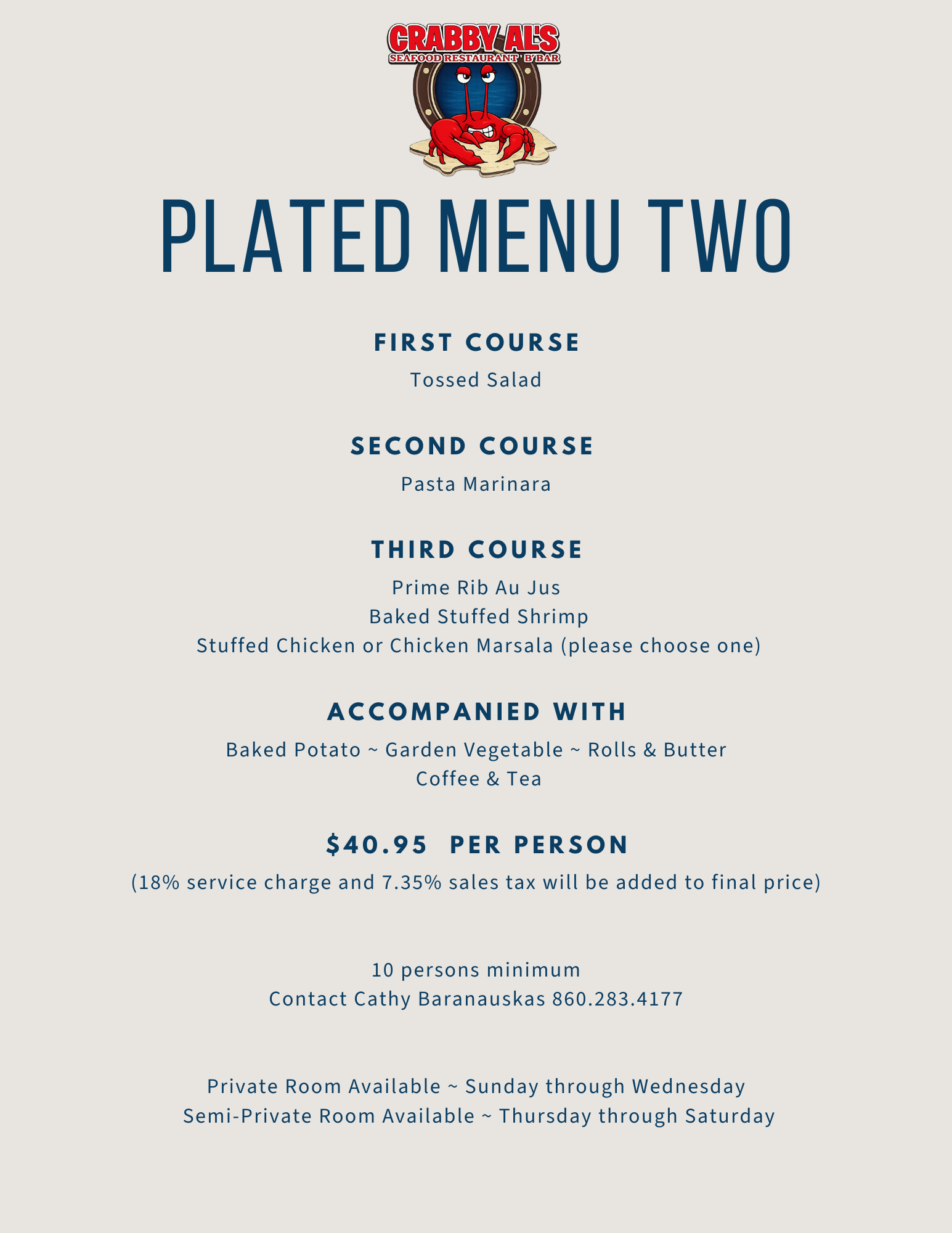 Plated Menu Two